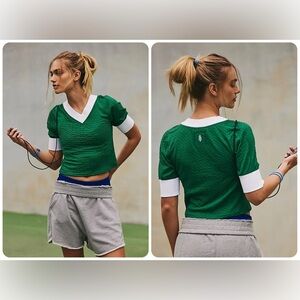 NWT FP Movement by Free People Move With Me Tee - Heritage Green